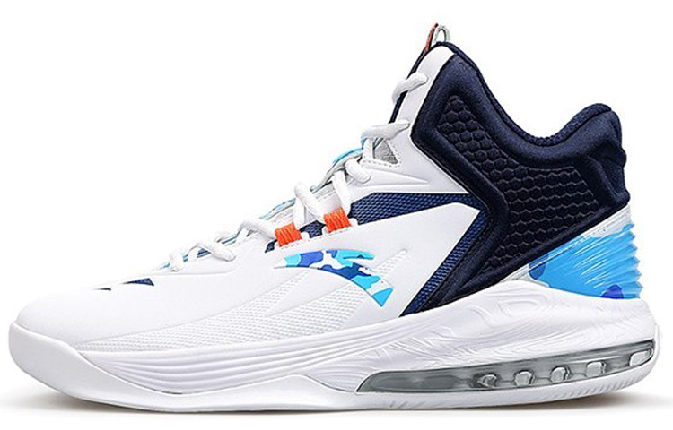 Stash x Anta Cushioning Slip Resistant And Abrasion Resistant Coverage High top Basketball Shoes Men’s White Blue