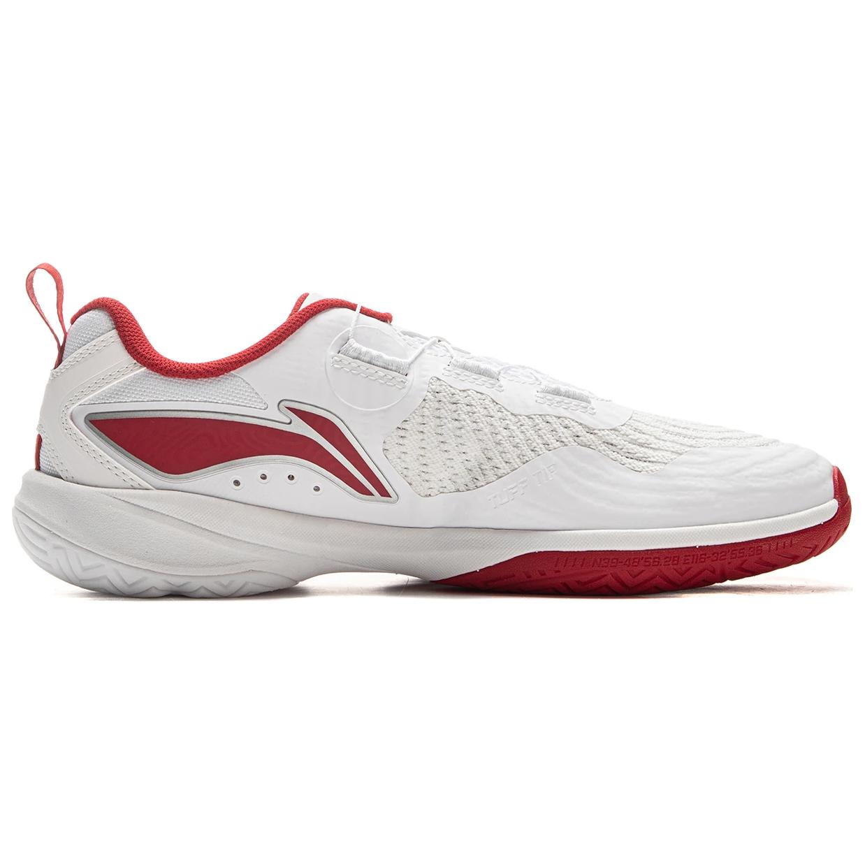 Li Ning Slip Resistant, Abrasion Resistant, Breathable Casual Scenario Low top Table Tennis Shoes Unisex White Red