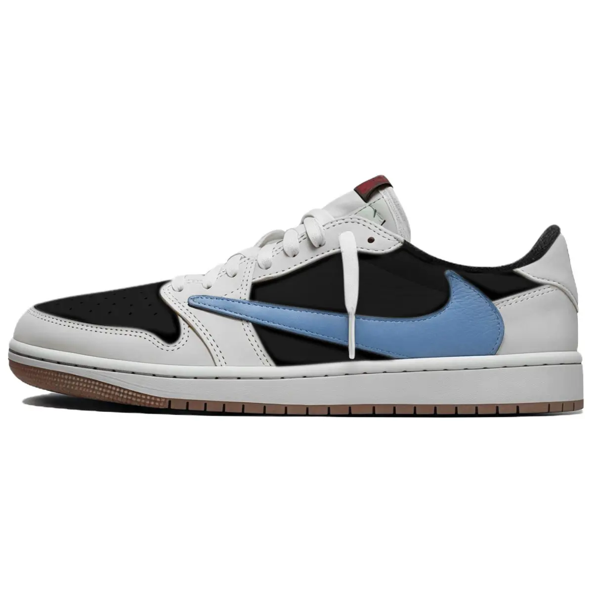 Travis Scott x Jordan Air Jordan 1 Versatile Low top Vintage Basketball Shoes Unisex Black Blue