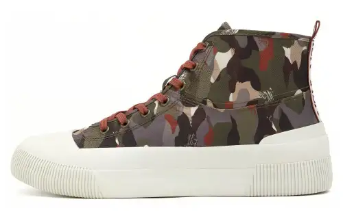 AIGLE Rubber MID M PT Slip Resistant Abrasion Resistant High top Canvas Shoes Men's Red Green