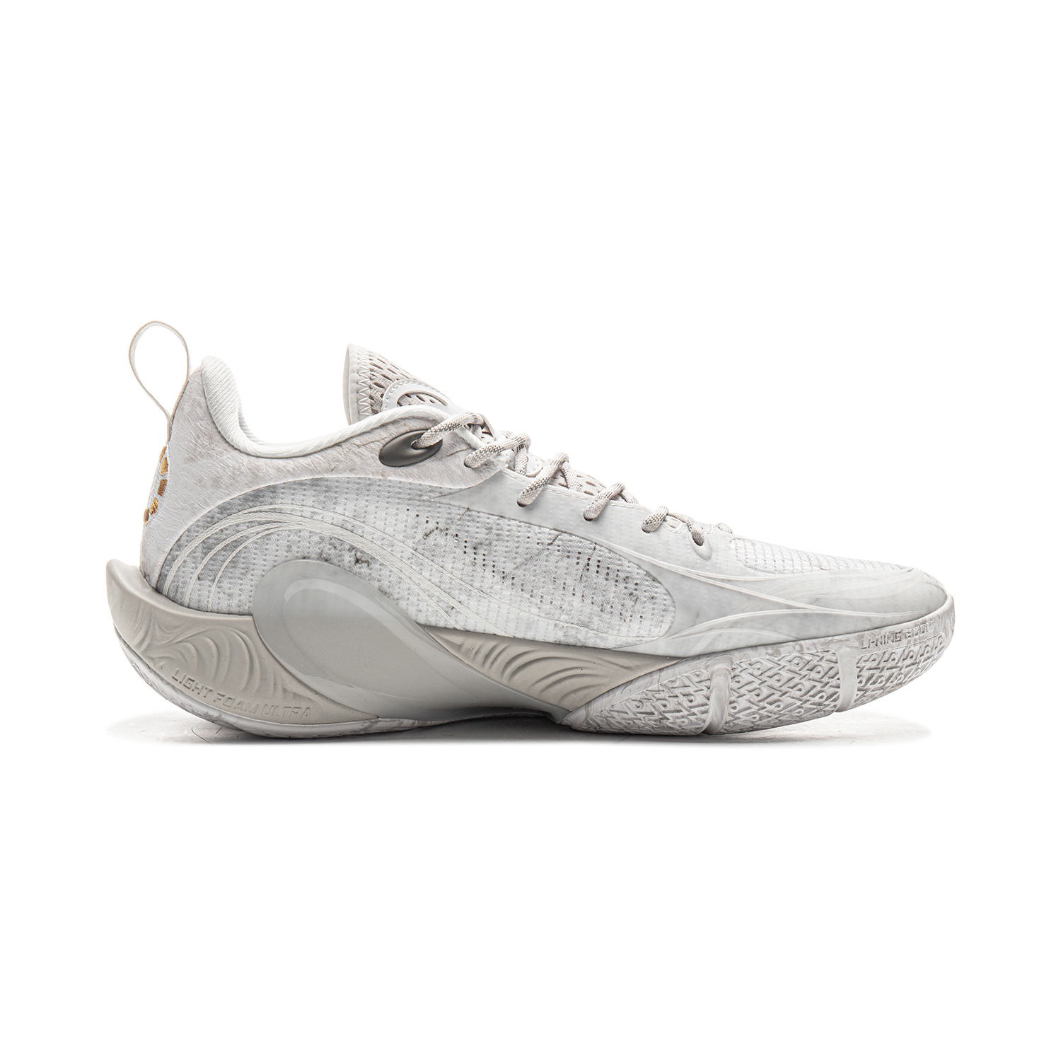 Li Ning DLO1 Cushioning Low top Basketball Shoes Men’s White Gray
