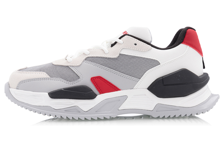 Li Ning Reburn Classic Casual Cushioning Rebound Cushioning Rebound Low top Basketball Shoes Men’s White Gray