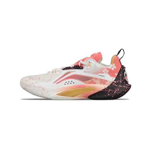 Li Ning Speed 10 Abrasion Resistant Breathable Low top Basketball Shoes Men's Pink White
