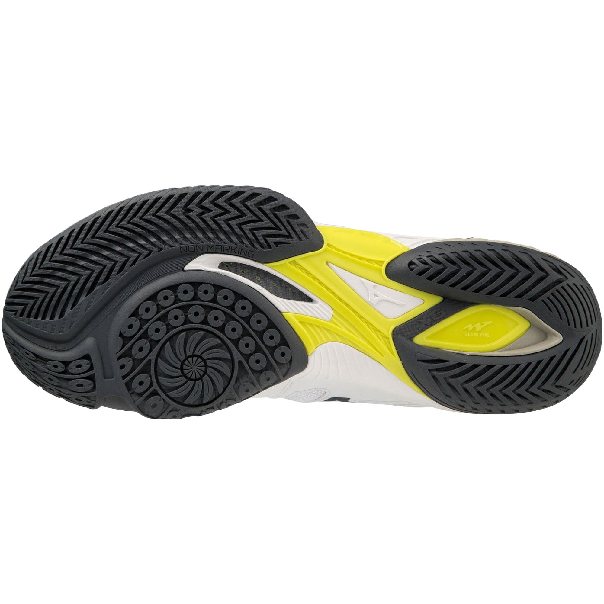 Mizuno Wave Claw EL 2 Slip Resistant Abrasion Resistant Mid top Badminton Shoes Unisex White