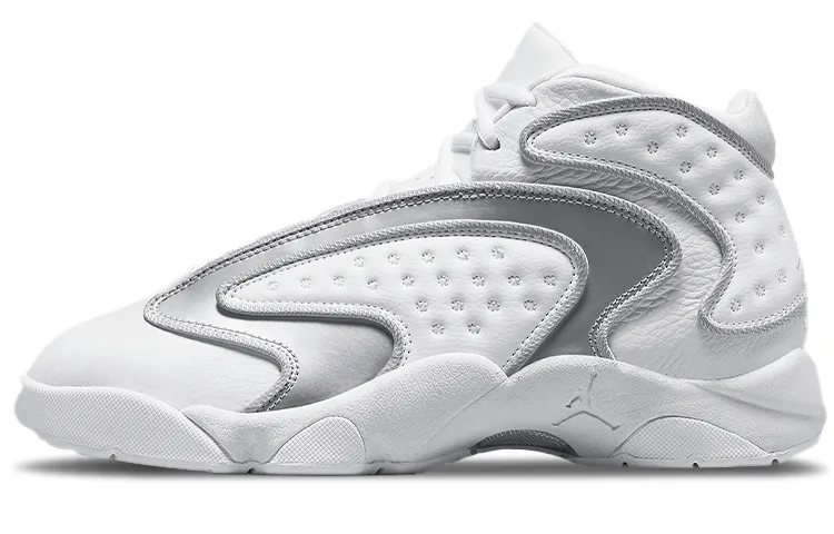 Jordan Og White Metallic Silver Women's
