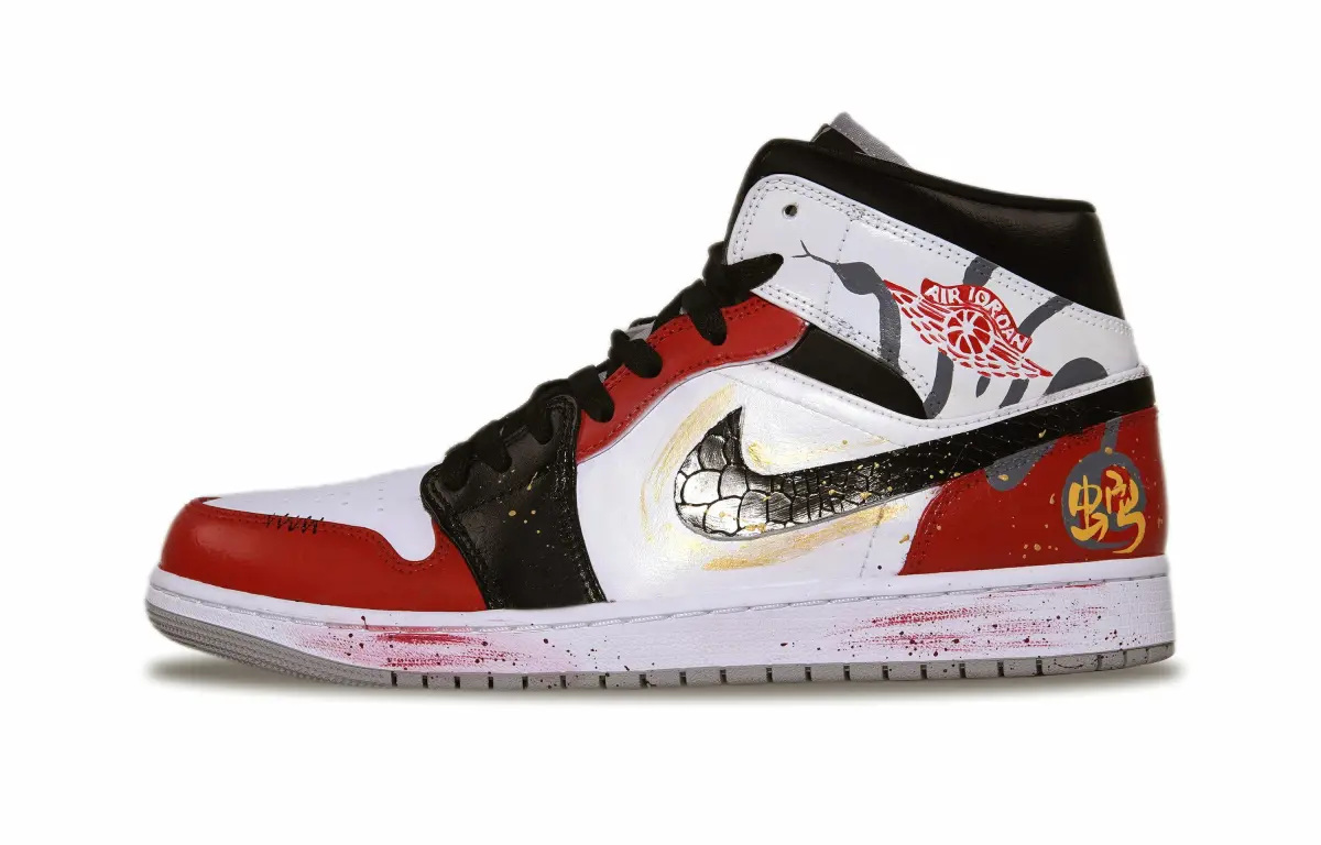 Jordan Air Jordan 1 Mid top Vintage Basketball Shoes Men's Red