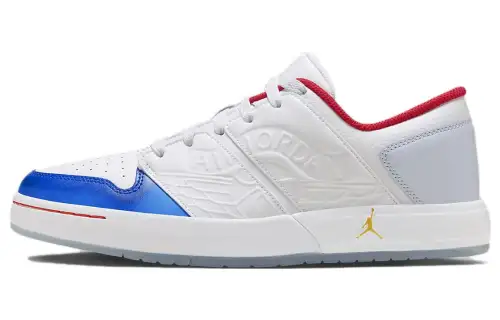 Jordan Nu Retro 1 Low Cn practical round toe shock-absorbing anti-slip wear-resistant low-top basketball shoes men's white