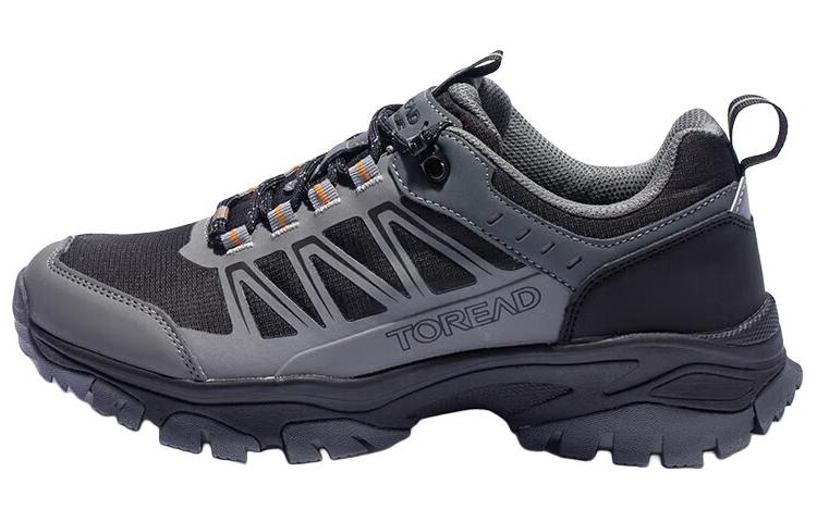 TOREAD Slip Resistant Abrasion Resistant Slip Resistant Abrasion Resistant Low top Hiking Shoes Men’s Gray Black