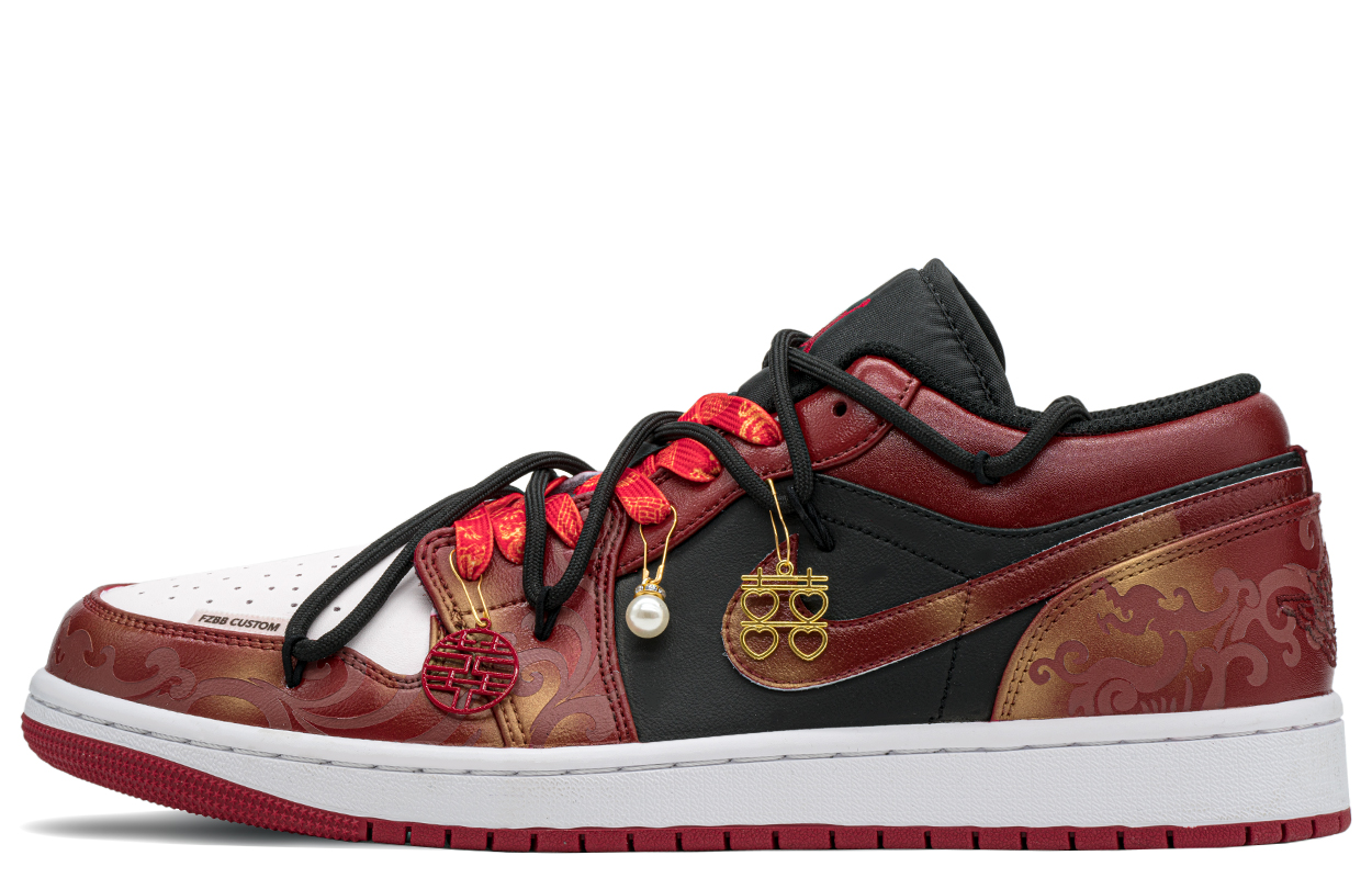 Jordan Air Jordan 1 Low top Vintage Basketball Shoes Men’s Red Black