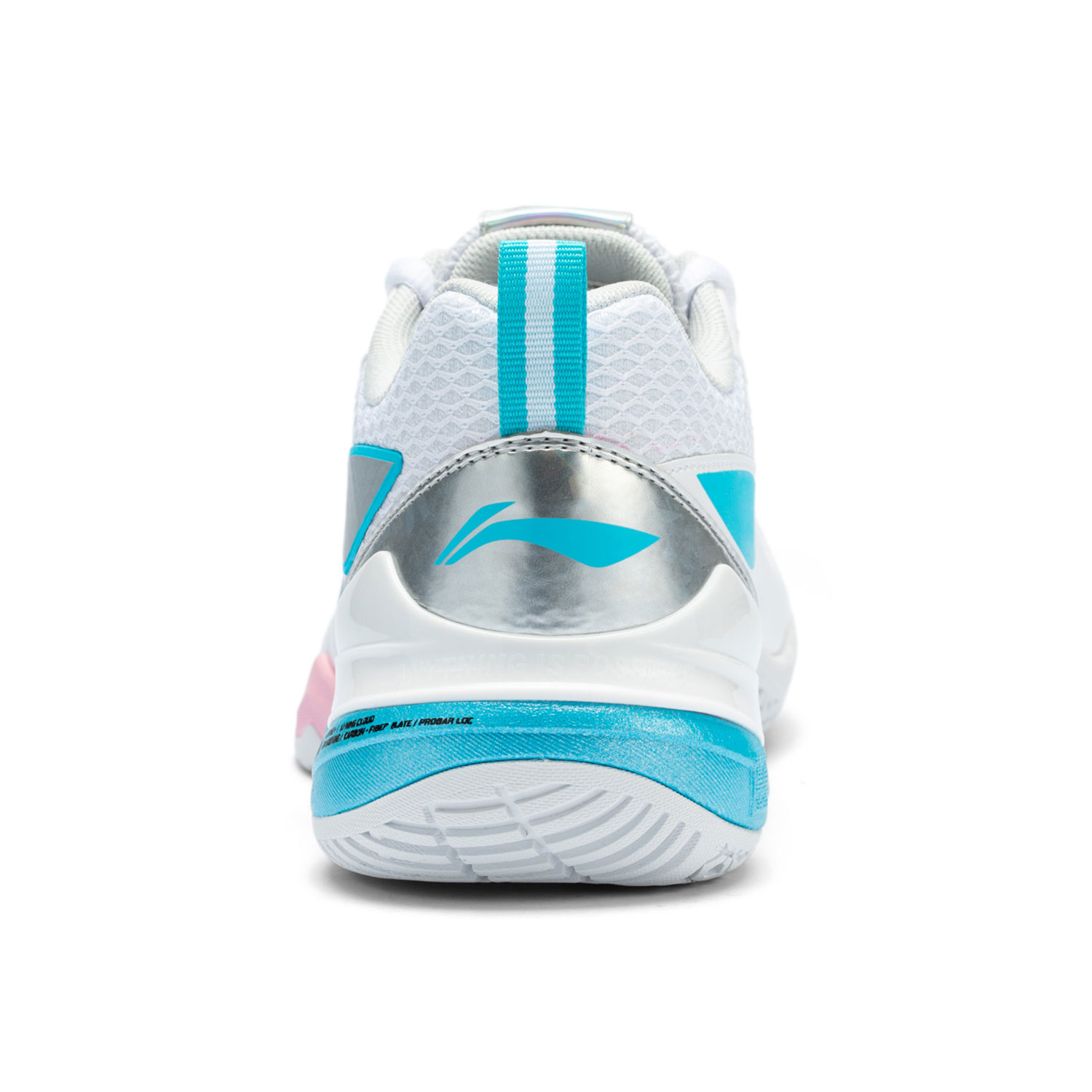 Li Ning Blade II PRO Cushioning, Wear Resistant Low top Badminton Shoes Unisex White Silver Blue