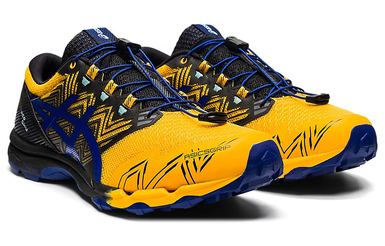 ASICS GEL Fuji Trabuco Sky Trail Running Shoes Men's Black Yellow Blue