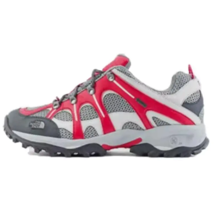 THE NORTH FACE Hedgehog Slip Resistant Abrasion Resistant Low top Hiking Shoes Men's Gray Red