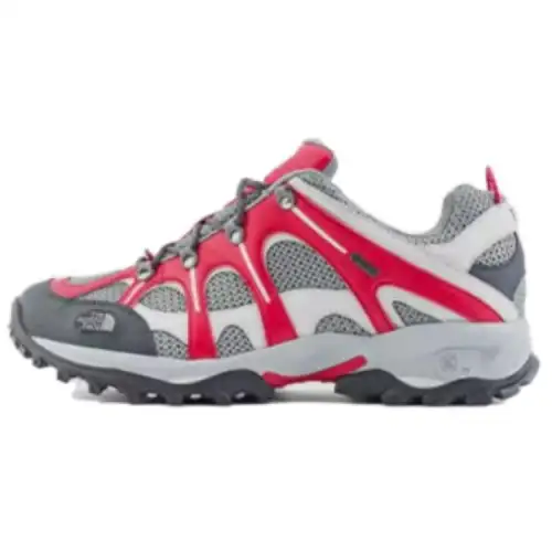 THE NORTH FACE Hedgehog Slip Resistant Abrasion Resistant Low top Hiking Shoes Men's Gray Red