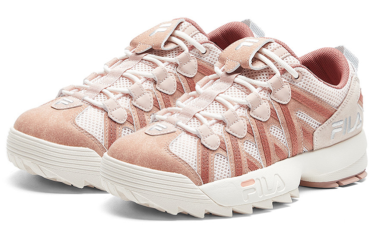 FILA FUSION Spaghetti Textile, Synthetic Leather Low top Vintage Basketball Shoes Women’s Old Rose