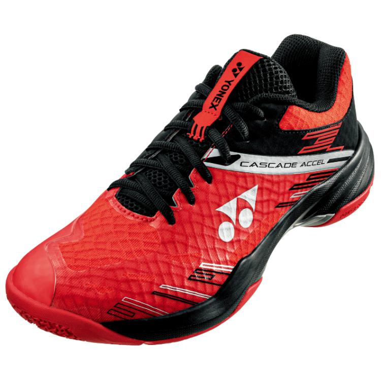 YONEX POWER CUSHION CASCADE ACCEL Slip Resistant Abrasion Resistant Low top Badminton Shoes Unisex Red Black