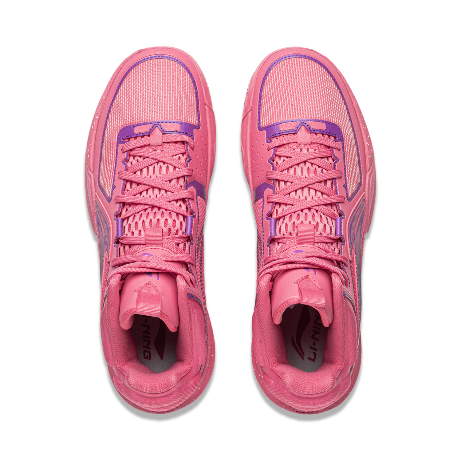 Li Ning Light Speed 2MID Cushioning Slip Resistant Abrasion Resistant Mid top Basketball Shoes Men’s Pink Purple