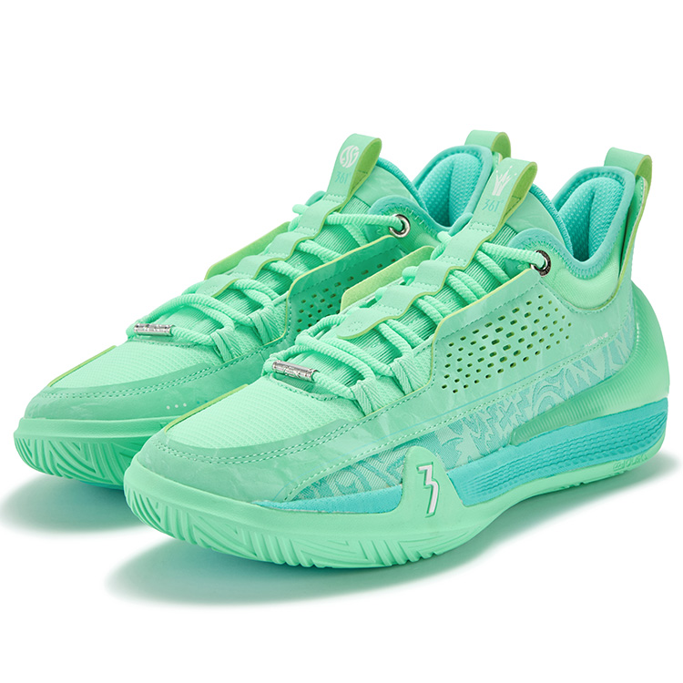 361° Zen 7 Cushioning Coverage Abrasion Resistant Slip Resistant Low top Basketball Shoes Men’s Jelly Mint