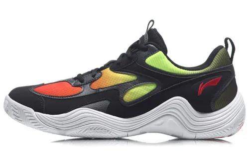 Li Ning New Life Vintage Basketball Shoes Unisex Low Top Black White Multicolor