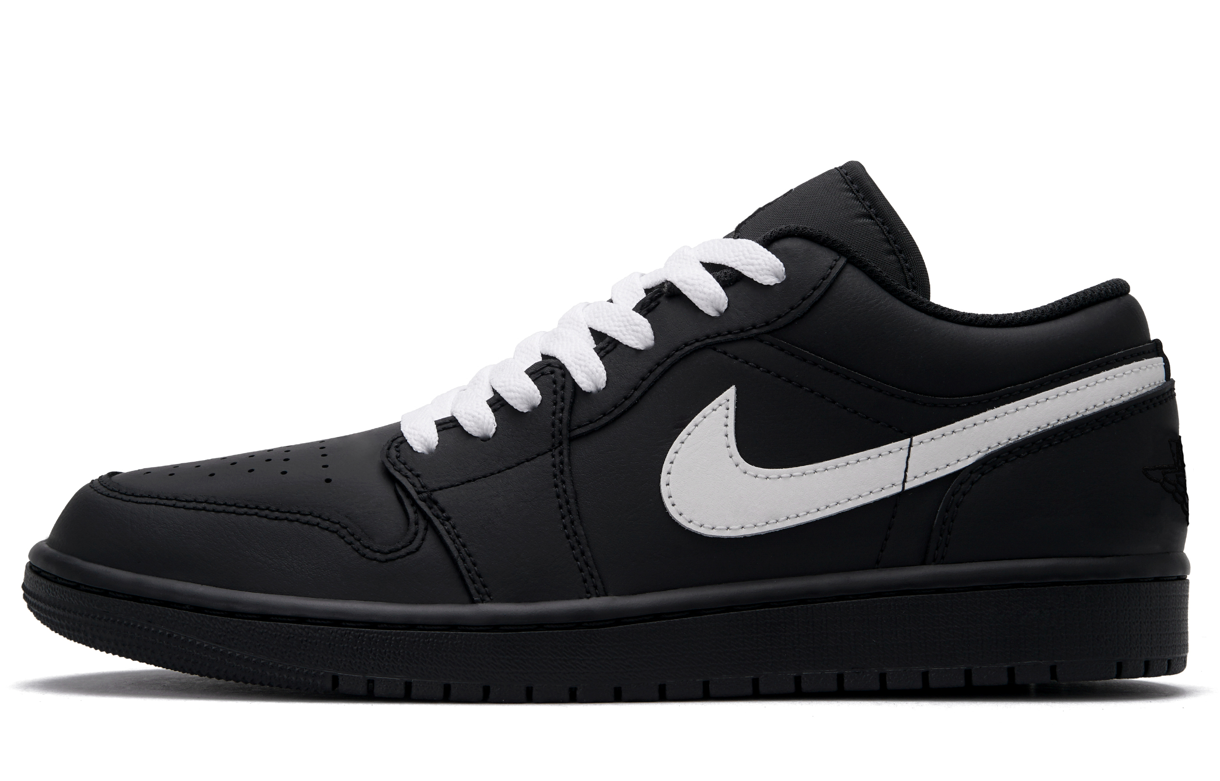 Jordan Air Jordan 1 Charcoal Gray Slip Resistant Low top Vintage Basketball Shoes Unisex Black White