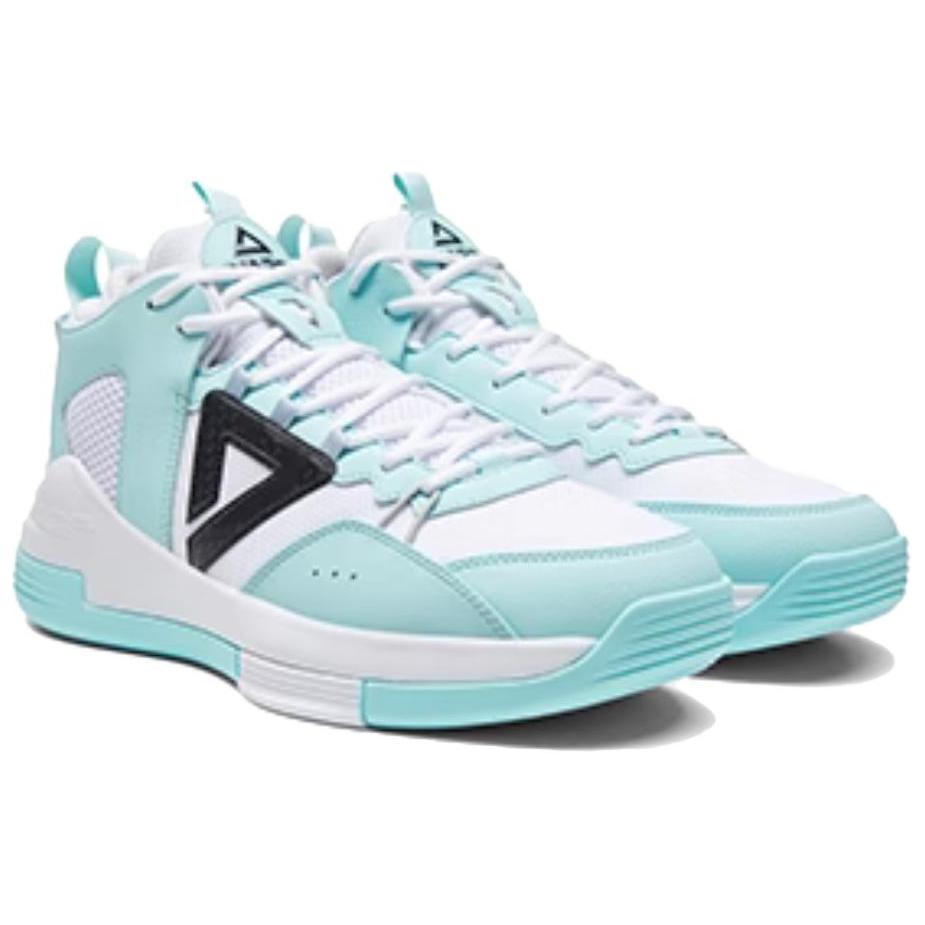 PEAK Blaze Textile, Synthetic Leather Slip Resistant Slip Resistant Low top Basketball Shoes Men's White Green