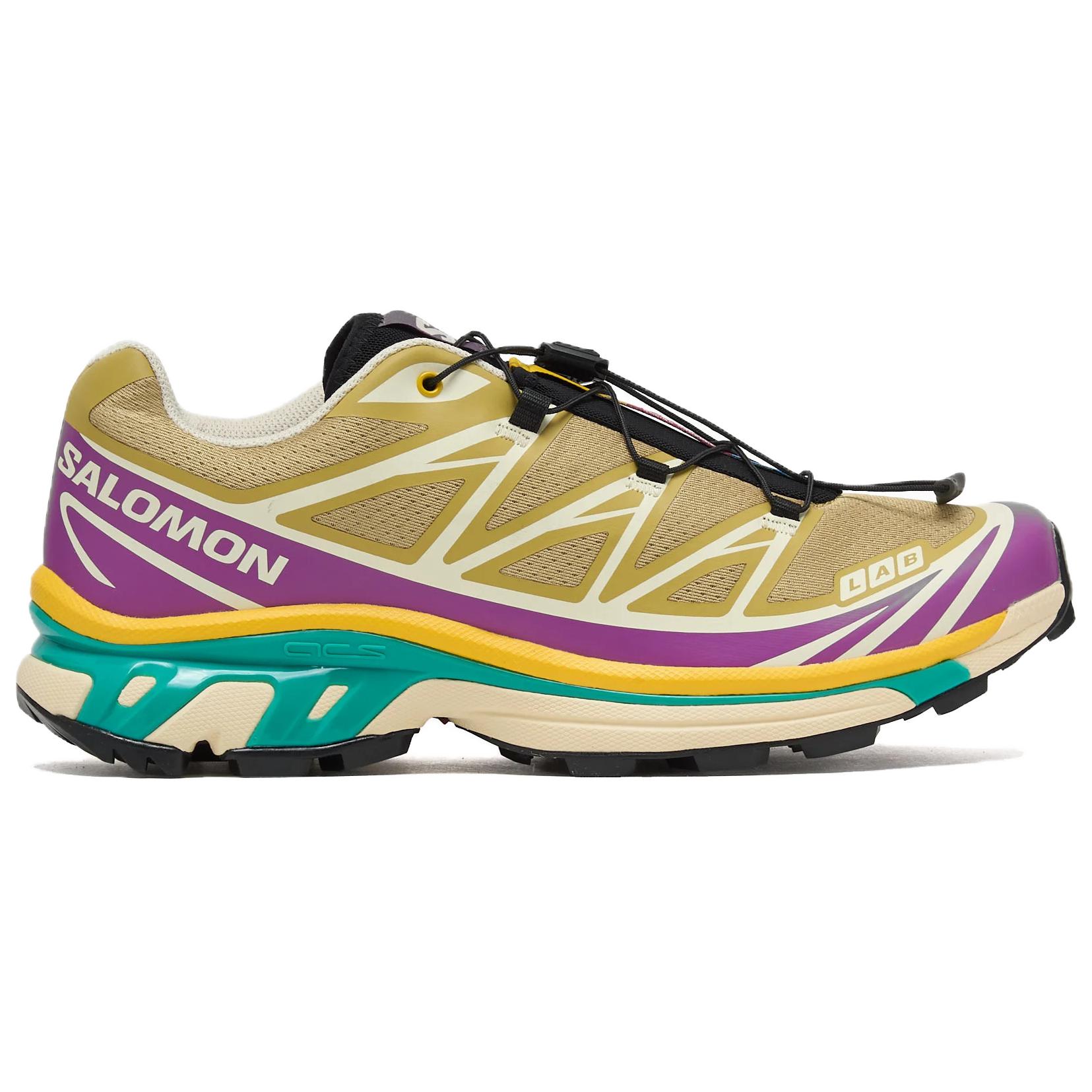 SALOMON XT 6 Low top Mountaineering Hiking Shoes Unisex Brown Yellow
