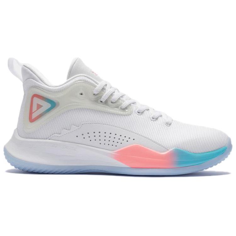PEAK Cushioning Slip Resistant Abrasion Resistant Low top Basketball Shoes Men’s White