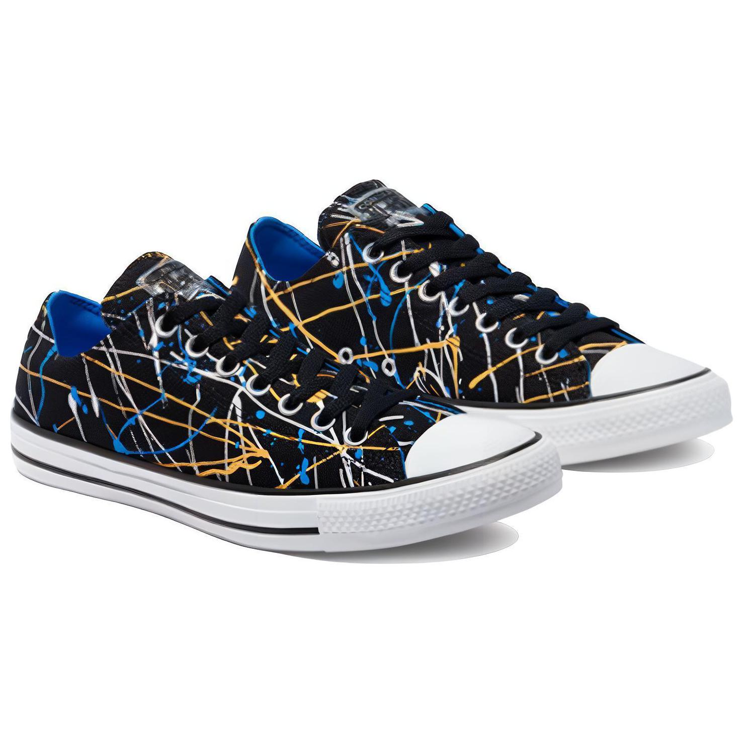 Кеды Converse Chuck Taylor All Star (черно-желтые) — 油漆黑/黄 — фото 3
