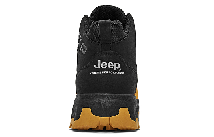 Jeep Mountaineering Hiking High top Outdoor Shoes Unisex Black Yellow