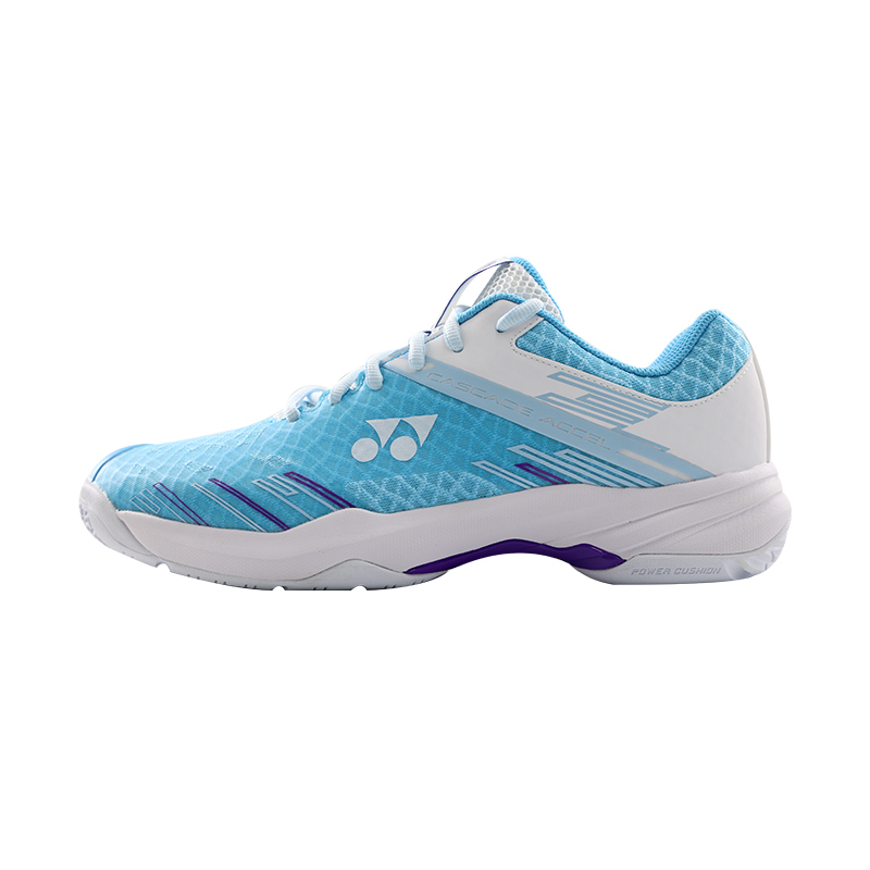 YONEX Textile, Synthetic Leather Comfortable Round Toe Low top Badminton Shoes Men’s Light Gray Blue White