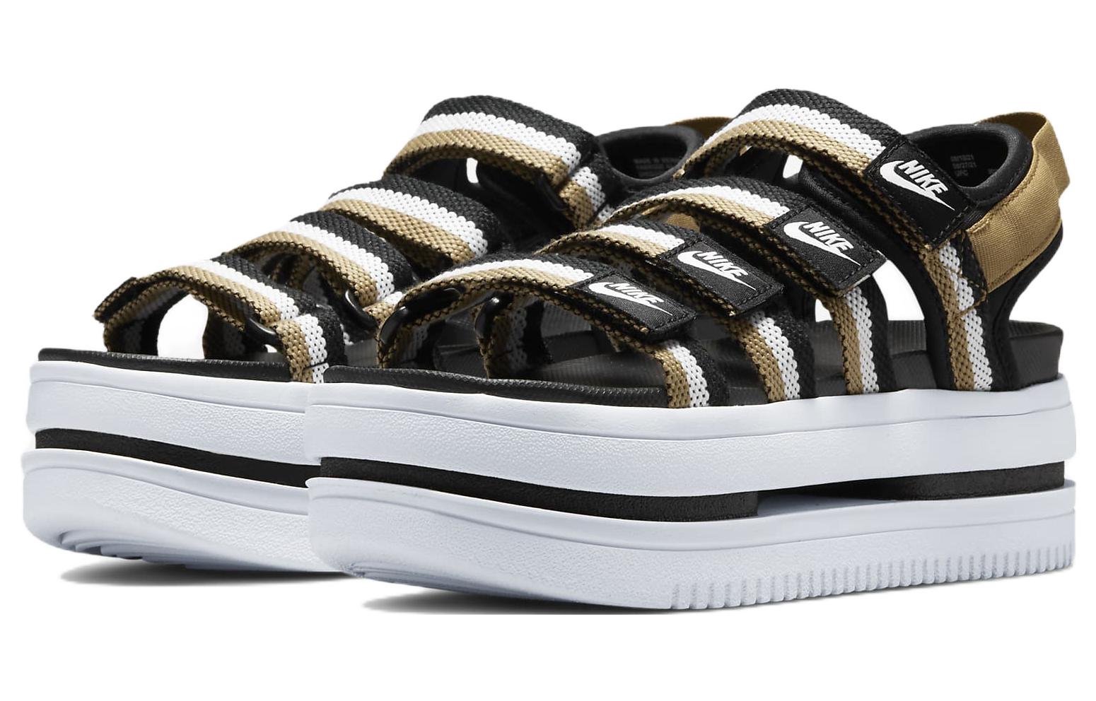 Nike Icon Classic Sports Black Brown Sandals 'Black Brown' Women's