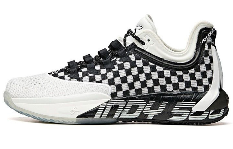 Anta Anta GH1 Low Indy 500 Comfortable Shock Absorbing Anti-Slip Wear-Resistant Breathable Low-top Basketball Shoes Men's White Black