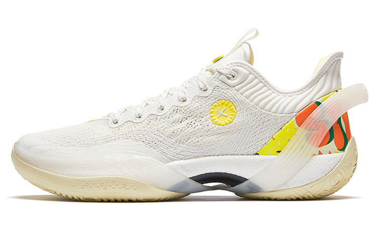 Anta Three point Rain1.0 Cushioning Slip Resistant Abrasion Resistant Low top Basketball Shoes Men's Yellow