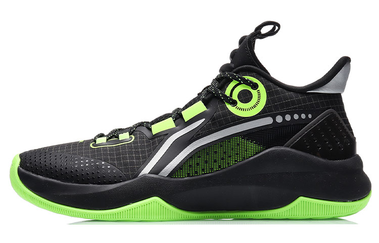 Li Ning Combat Low Abrasion Resistant Slip Resistant Low top Performance Basketball Shoes Men’s Black Green