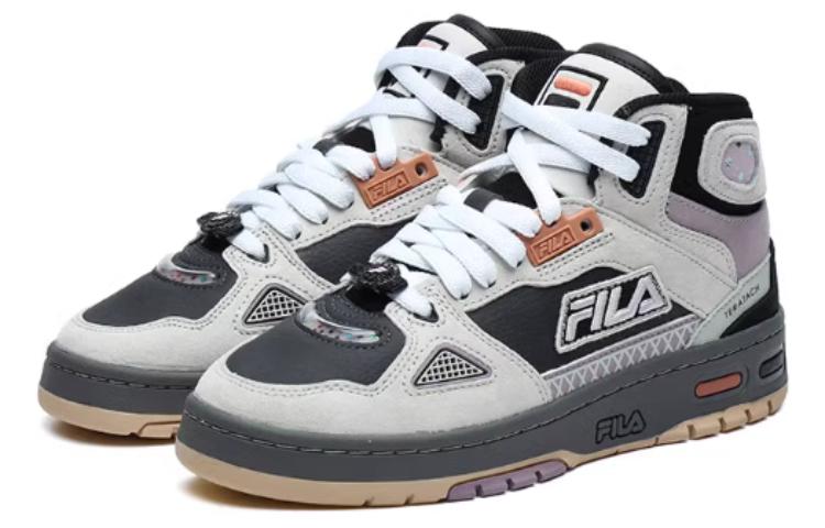 FILA FUSION Teratach Mid top Vintage Basketball Shoes Women's Black Gray