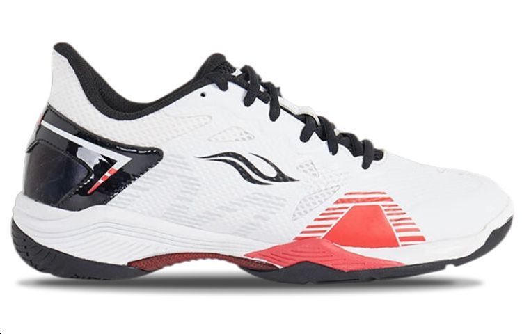 BONNY Mesh Cushioning Slip Resistant Low top Badminton Shoes Unisex White Black