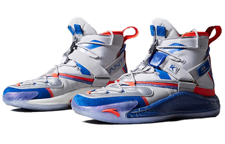 Anta KT5 KT Comfortable Non slip Lightweight High top Basketball Shoes Men’s White Blue