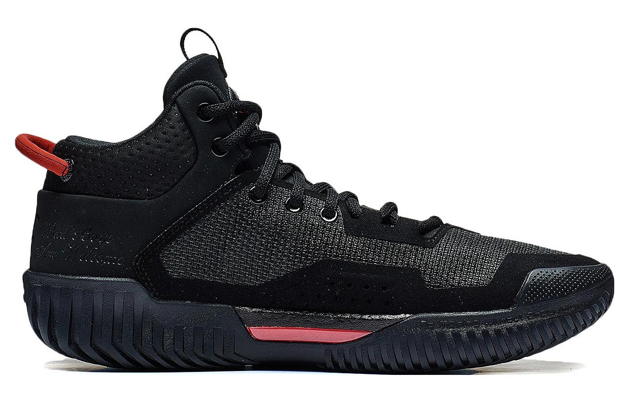 Li Ning Badfive 3 Slip Resistant Abrasion Resistant Mid top Basketball Shoes Men’s Black