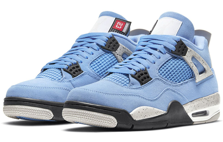 Мужские кроссовки Jordan Air Jordan 4 "University Blue" (черно-сине-белые) — Чёрный / синий / белый — фото 3