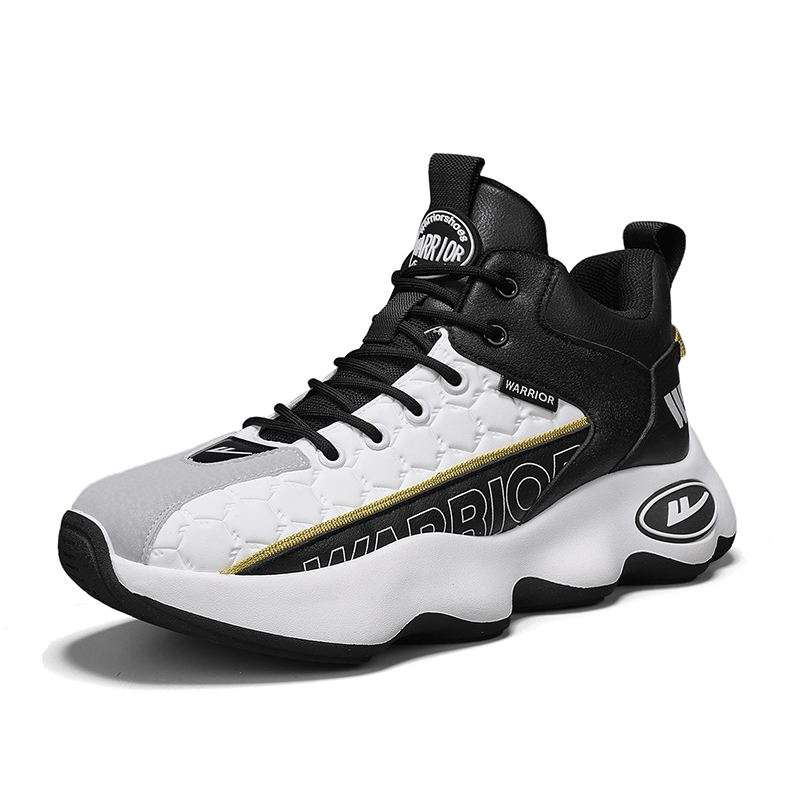 WARRIOR Basketball Shoes Men’s Low Top White Black/Beige Black/Black
