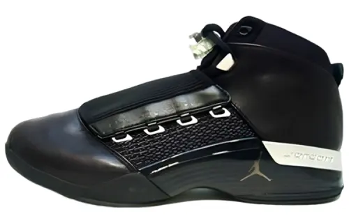 Jordan Air Jordan 17 Black Metallic Silver Comfortable and Versatile Mid-top Retro Basketball Shoes Men's Black 2002