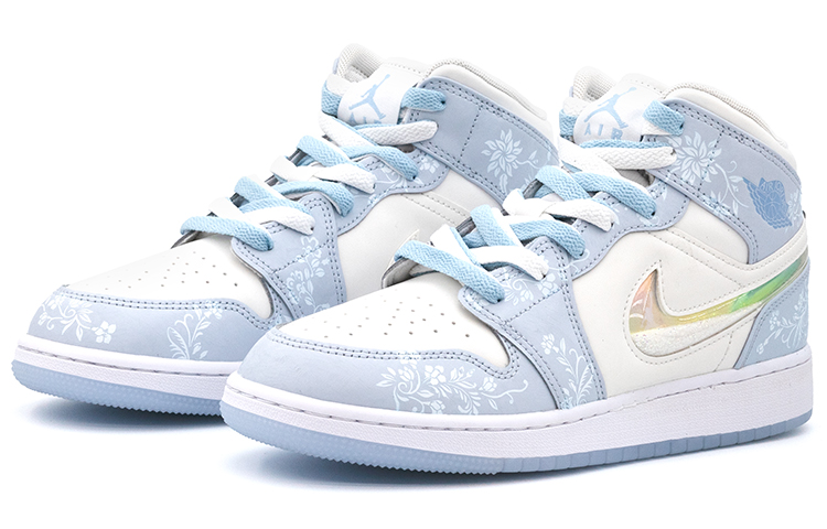 Jordan Air Jordan 1 Mid top Vintage Basketball Shoes Women’s Blue