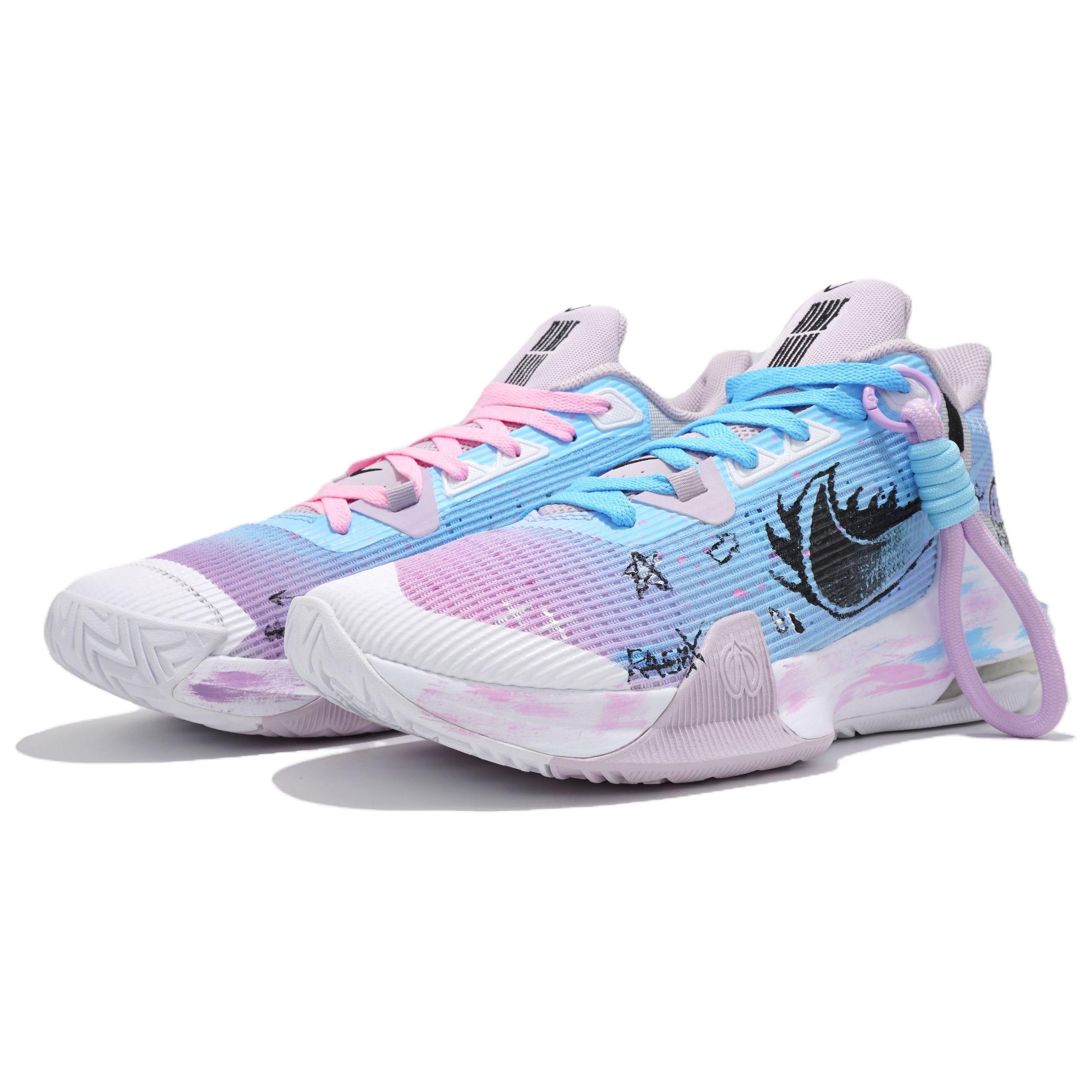 Nike Air Max Impact 3 Basketball Shoes Unisex Low Top Cyan/Purple/Pink/White/Black