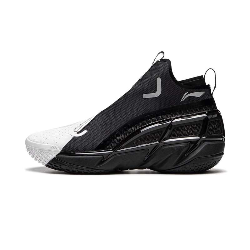 Li Ning BadFive 4 Cushioning Slip Resistant Abrasion Resistant Mid top Basketball Shoes Men’s Black White