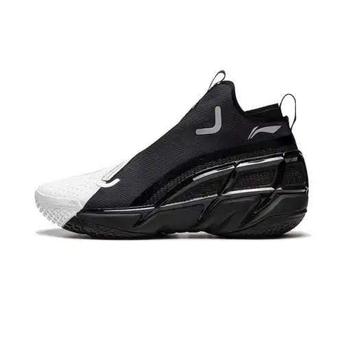 Li Ning BadFive 4 Cushioning Slip Resistant Abrasion Resistant Mid top Basketball Shoes Men's Black White