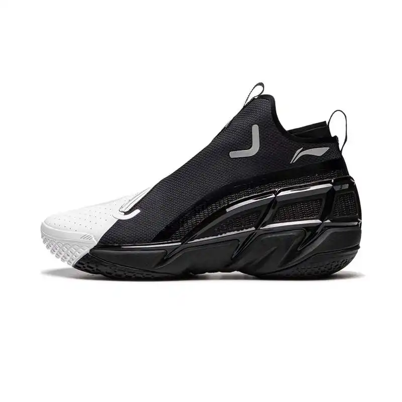 Li Ning BadFive 4 Cushioning Slip Resistant Abrasion Resistant Mid top Basketball Shoes Men's Black White