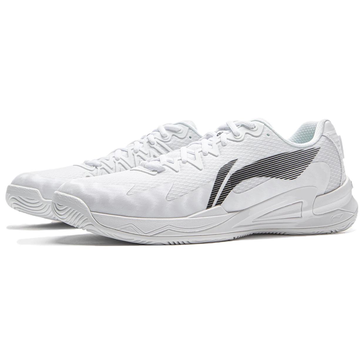 Li Ning Slip Resistant Abrasion Resistant Low top Tennis Shoes Unisex White Black