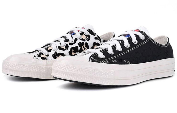 Кеды Converse Chuck Taylor All Star 70 Ox (черно-белые с принтом) — Чёрный / белый — фото 3