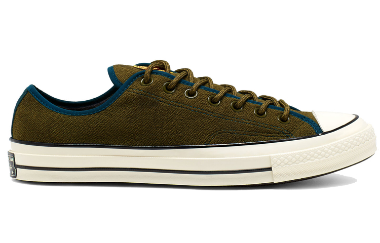 Кеды Converse Chuck 70 Archival Terry Ox (зеленые хаки) — Хаки / белый — фото 2