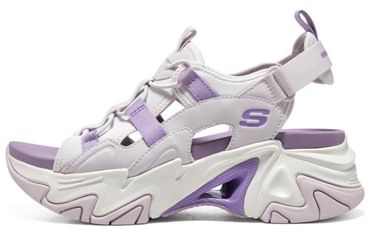 Skechers Skechers Stamina V3 non-slip and wear-resistant sports sandals for women, white and purple