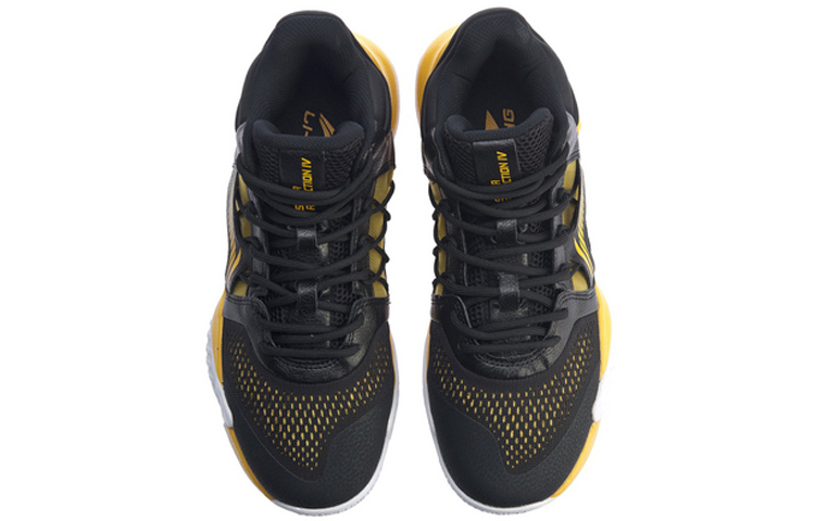 Li Ning Storm 1 Fashion Abrasion Resistant Breathable Mid top Basketball Shoes Men’s Black Yellow